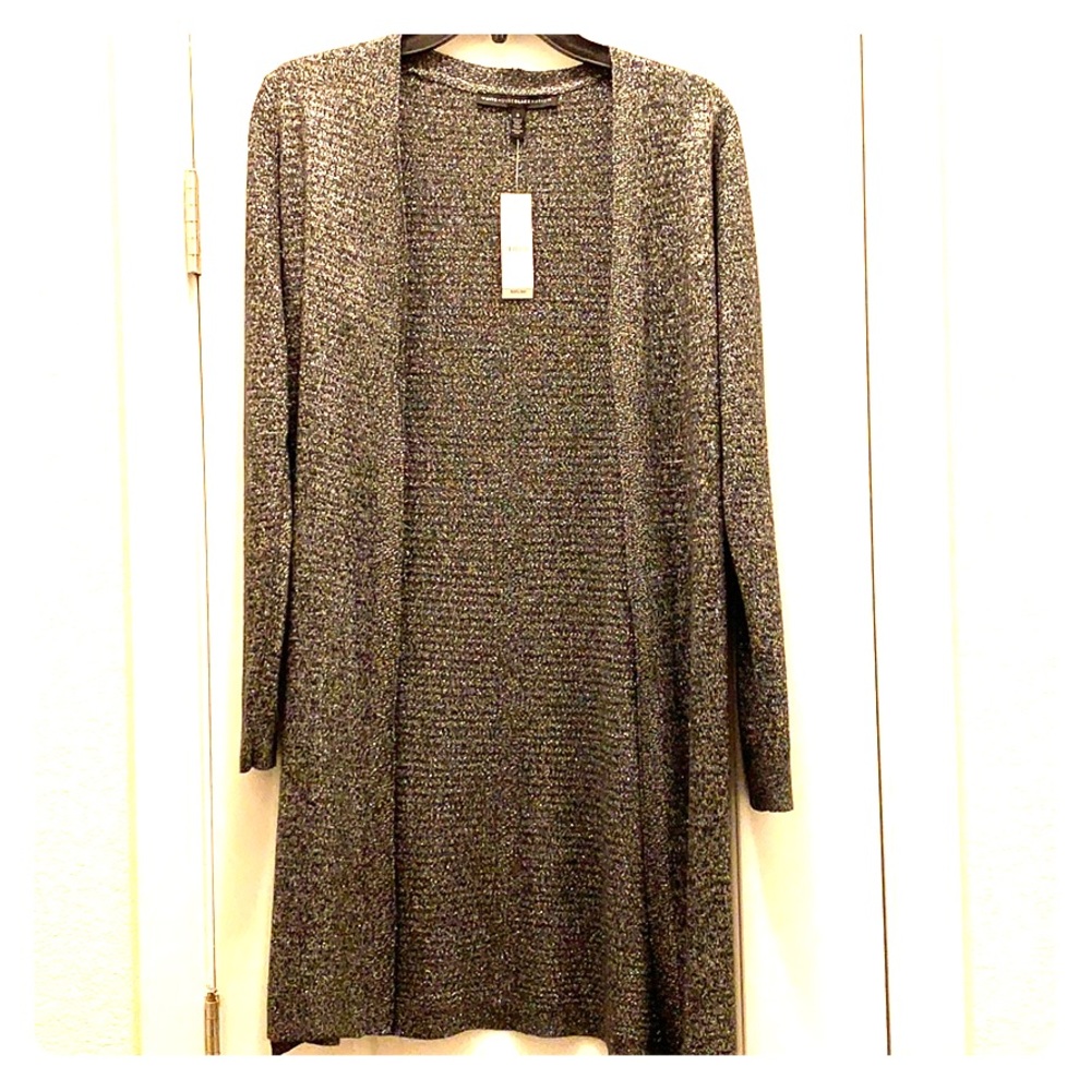 White House Black Market- Metallic Gray Cardigan